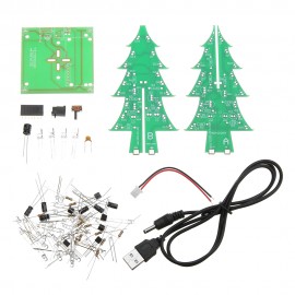 Upgraded Version DIY Colorful Christmas Tree Electronic Production Kit With Power Cable
